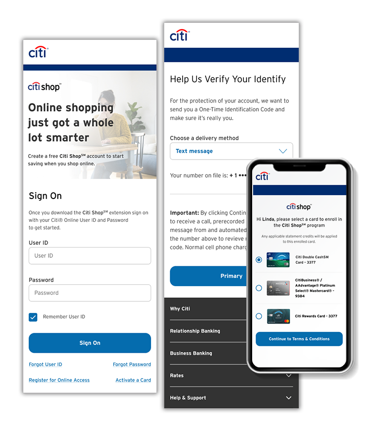 CitiShop Responsiveness on Mobile Devices