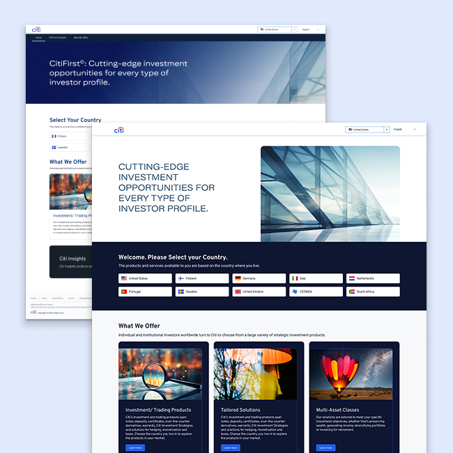 Phase 1 - Global Landing Enhancement and CitiFirst Redesign
